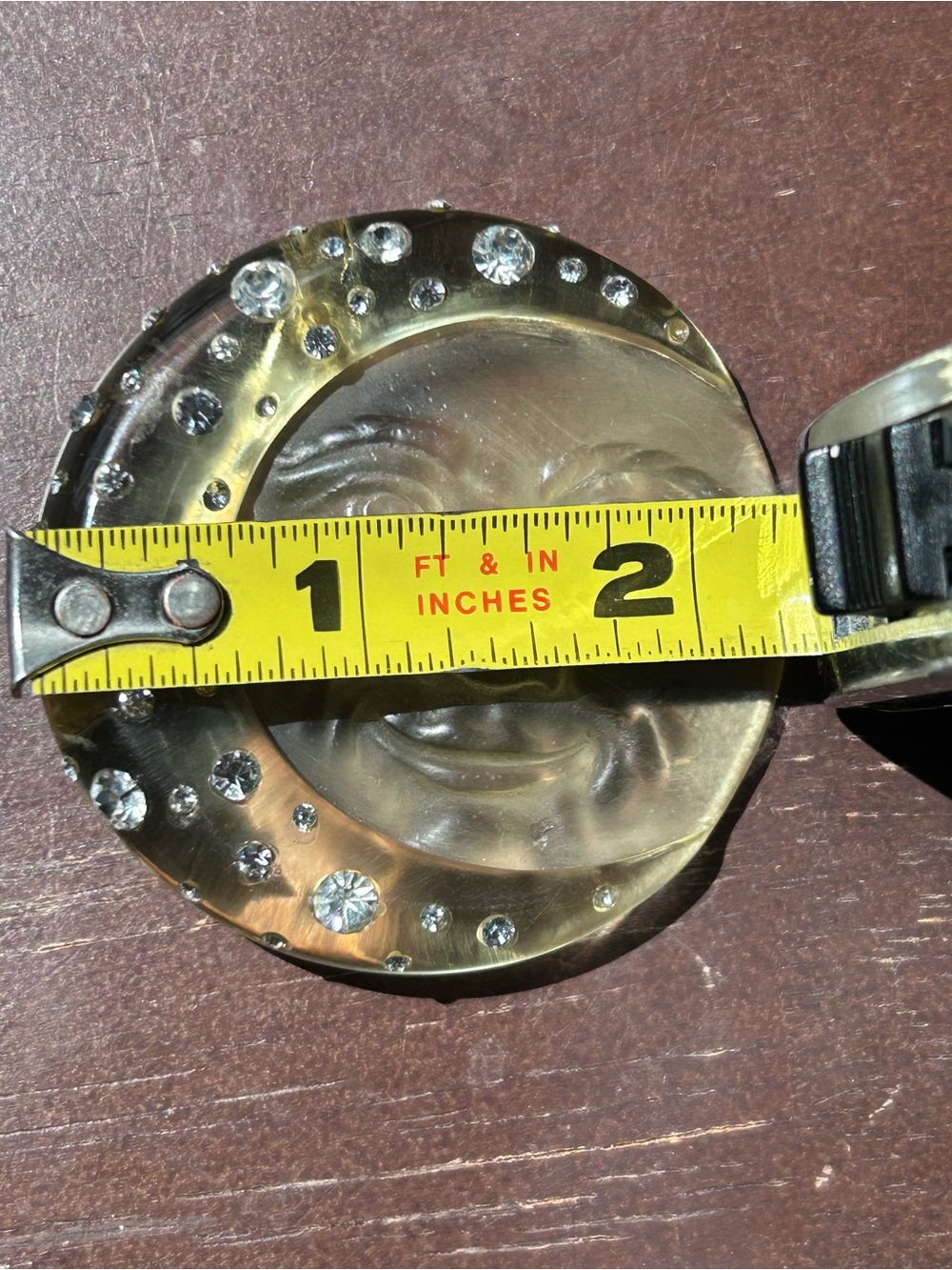 Celestial Moon Face Brooch with sparkling detail - Picture 3 of 10